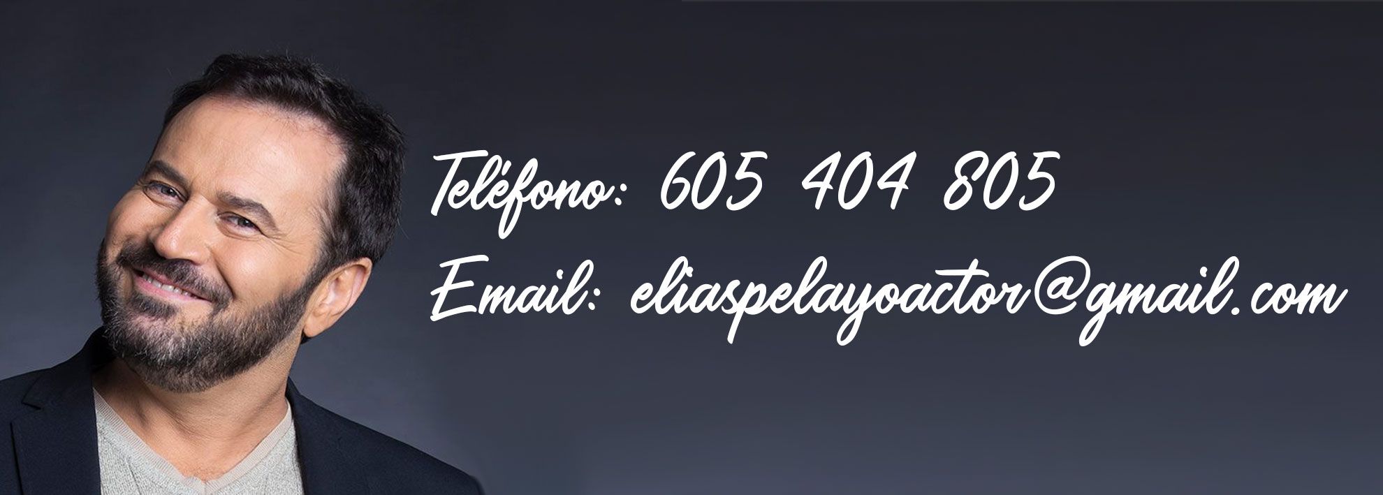 Tarjeta de contacto del actor y músico Elías Pelayo